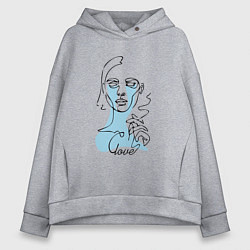 Толстовка оверсайз женская Горькая любовь, цвет: меланж