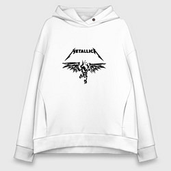 Толстовка оверсайз женская Металика Metallica, цвет: белый