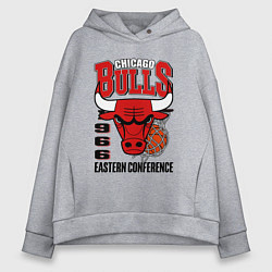 Толстовка оверсайз женская Chicago Bulls NBA, цвет: меланж