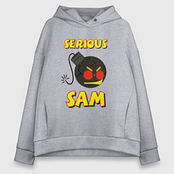 Толстовка оверсайз женская Serious Sam Bomb Logo, цвет: меланж