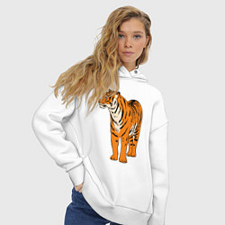 Толстовка оверсайз женская Гордый независимый тигр, цвет: белый — фото 2