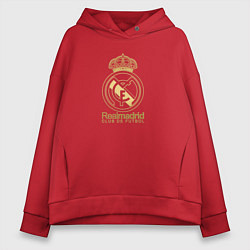 Толстовка оверсайз женская Real Madrid gold logo, цвет: красный