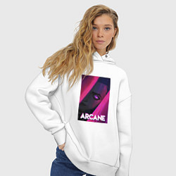 Толстовка оверсайз женская Arcane Neon, цвет: белый — фото 2