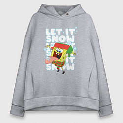 Толстовка оверсайз женская LET IT SNOW ГУБКА БОБ, цвет: меланж