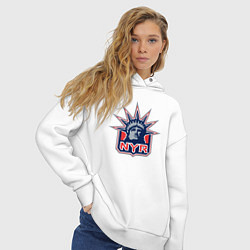 Толстовка оверсайз женская Нью Йорк Рейнджерс New York Rangers, цвет: белый — фото 2