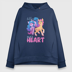 Толстовка оверсайз женская My Little Pony Follow your heart, цвет: тёмно-синий