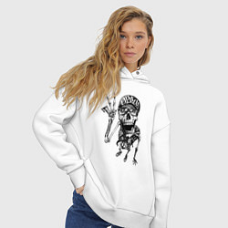 Толстовка оверсайз женская Skeleton dude, цвет: белый — фото 2
