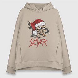 Женское худи оверсайз SLAYER SKULL SANTA NEW YEAR