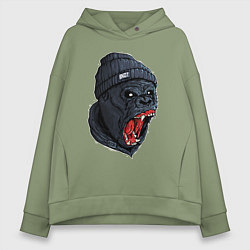 Толстовка оверсайз женская Scream gorilla, цвет: авокадо