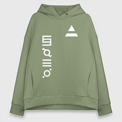 Толстовка оверсайз женская 30 секунд до марса лого, цвет: авокадо