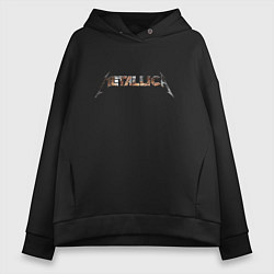 Толстовка оверсайз женская Metallica emblem, цвет: черный
