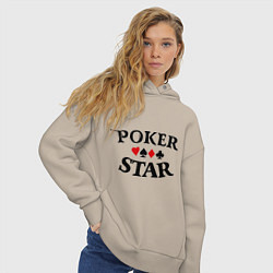 Толстовка оверсайз женская Poker Star, цвет: миндальный — фото 2