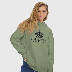 Толстовка оверсайз женская QUEEN ПАРНЫЕ Королева, цвет: авокадо — фото 2
