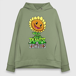 Женское худи оверсайз Plants vs Zombies Подсолнух