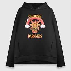 Толстовка оверсайз женская Choose Darkness, цвет: черный