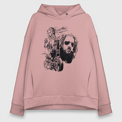 Толстовка оверсайз женская Мечта и дух Свободы, цвет: пыльно-розовый