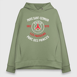 Толстовка оверсайз женская PARIS SAINT - GERMAIN ПСЖ ФУТБОЛ, цвет: авокадо