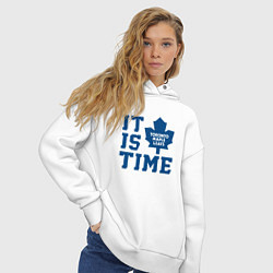 Толстовка оверсайз женская It is Toronto Maple Leafs Time, Торонто Мейпл Лифс, цвет: белый — фото 2