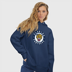 Толстовка оверсайз женская Florida Panthers Флорида Пантерз Логотип, цвет: тёмно-синий — фото 2