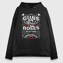 Толстовка оверсайз женская GUNS N ROSES РОК, цвет: черный