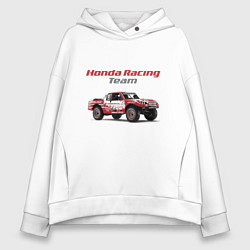 Толстовка оверсайз женская Honda racing team, цвет: белый