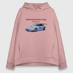 Толстовка оверсайз женская Honda Racing Team!, цвет: пыльно-розовый