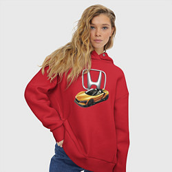 Толстовка оверсайз женская Honda Concept Motorsport, цвет: красный — фото 2