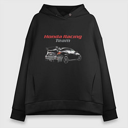 Толстовка оверсайз женская Honda Racing Team Motorsport, цвет: черный