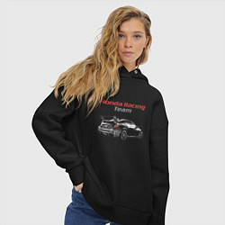Толстовка оверсайз женская Honda Racing Team Motorsport, цвет: черный — фото 2