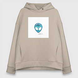 Толстовка оверсайз женская КОСМОНАВТОВ НЕТ, цвет: миндальный