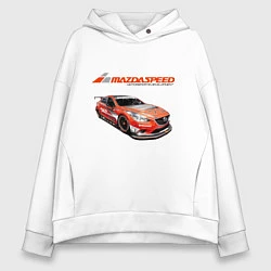 Толстовка оверсайз женская Mazda Motorsport Development, цвет: белый