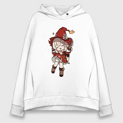 Толстовка оверсайз женская Алая ведьмочка Кли, цвет: белый