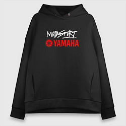 Толстовка оверсайз женская YAMAHA Moto Sport, цвет: черный