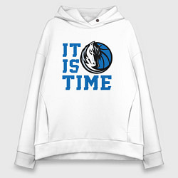 Толстовка оверсайз женская It Is Dallas Mavericks Time Даллас Мэверикс, цвет: белый