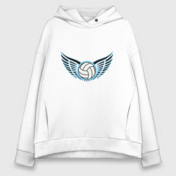 Толстовка оверсайз женская Volleyball Wings, цвет: белый