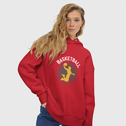 Толстовка оверсайз женская Basketball Dunk, цвет: красный — фото 2