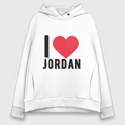 Толстовка оверсайз женская I Love Jordan, цвет: белый