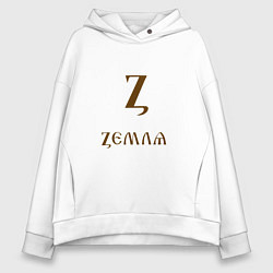 Толстовка оверсайз женская Буква кириллицы Z- земля, цвет: белый