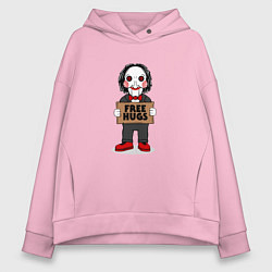 Толстовка оверсайз женская Free Billy Hugs, цвет: светло-розовый