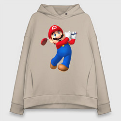 Толстовка оверсайз женская Марио - крутейший гольфист Super Mario, цвет: миндальный