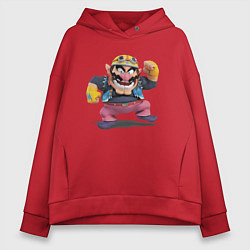 Толстовка оверсайз женская Wario Super Mario, цвет: красный