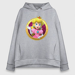 Толстовка оверсайз женская Принцесса Персик Super Mario Video game, цвет: меланж