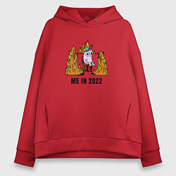 Толстовка оверсайз женская Me in 2022, цвет: красный