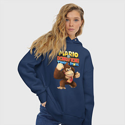 Толстовка оверсайз женская Mario Donkey Kong Nintendo Gorilla, цвет: тёмно-синий — фото 2