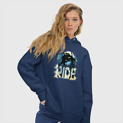 Толстовка оверсайз женская Ride Ski, цвет: тёмно-синий — фото 2