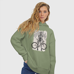 Толстовка оверсайз женская Real bike punk, цвет: авокадо — фото 2