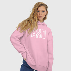 Толстовка оверсайз женская Эхо логотип группы, цвет: светло-розовый — фото 2