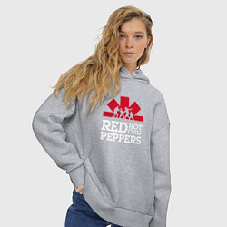 Толстовка оверсайз женская RHCP Logo Red Hot Chili Peppers Logo, цвет: меланж — фото 2