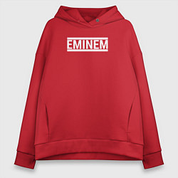 Толстовка оверсайз женская Eminem rap, цвет: красный