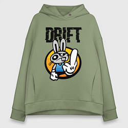 Толстовка оверсайз женская Drift Hype Cool Hare, цвет: авокадо